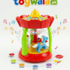 Colorful Carousel Musical Toy for Kids with rotating animal figures, lights, and music in retail packaging – battery-operated educational toy for toddlers.