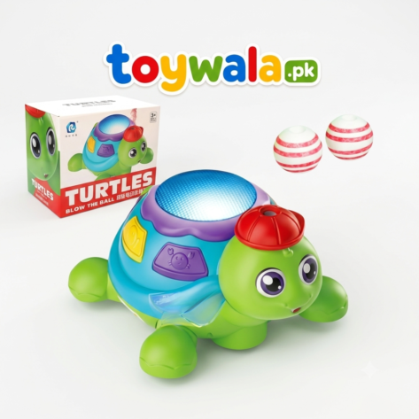 Colorful Turtle Blow Ball Toy – interactive electric turtle toy with floating balls, colorful lights, and playful design for kids