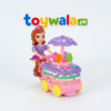 Kids Ice Cream Cart Ride-On Toy with Doll & Umbrella