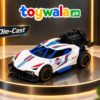 1:36 White Racing Car with Smoke Effect