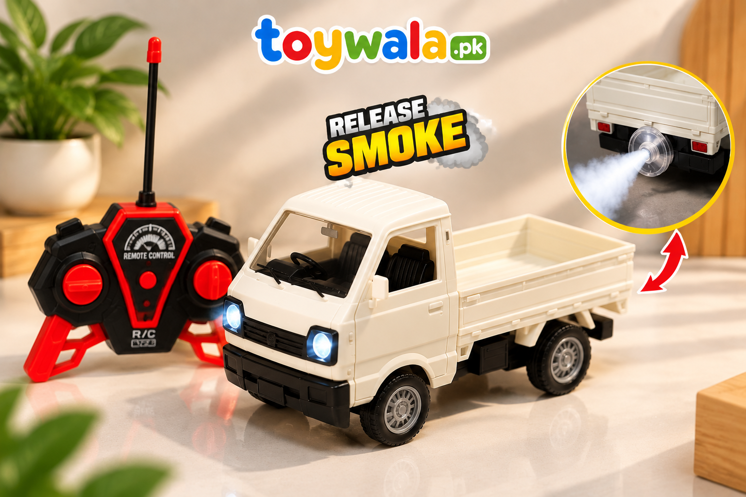 Remote Control Smoke Effect Pickup Truck Toy
