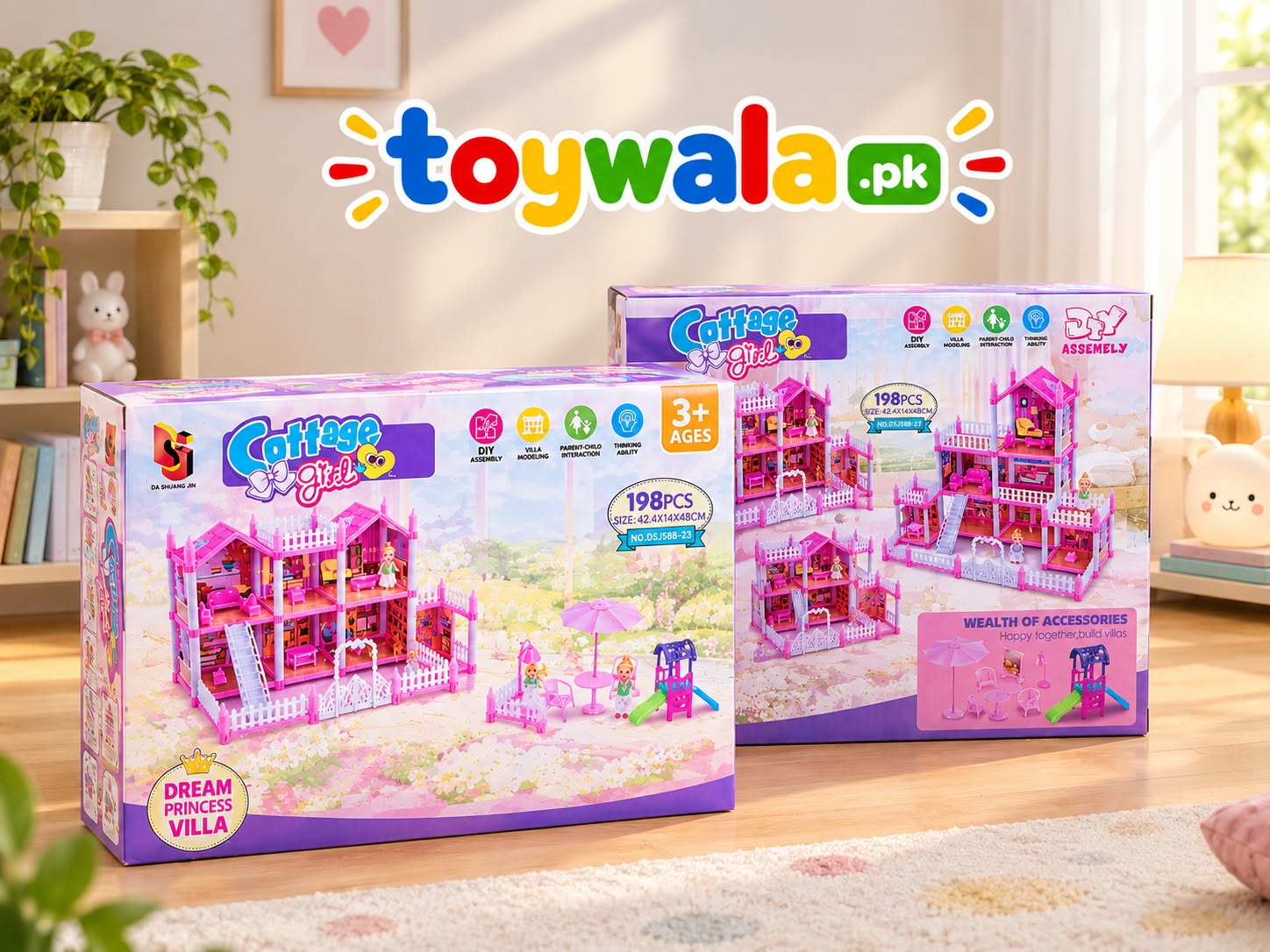 Dream Princess Villa DIY Doll House Toy Set - Image 2