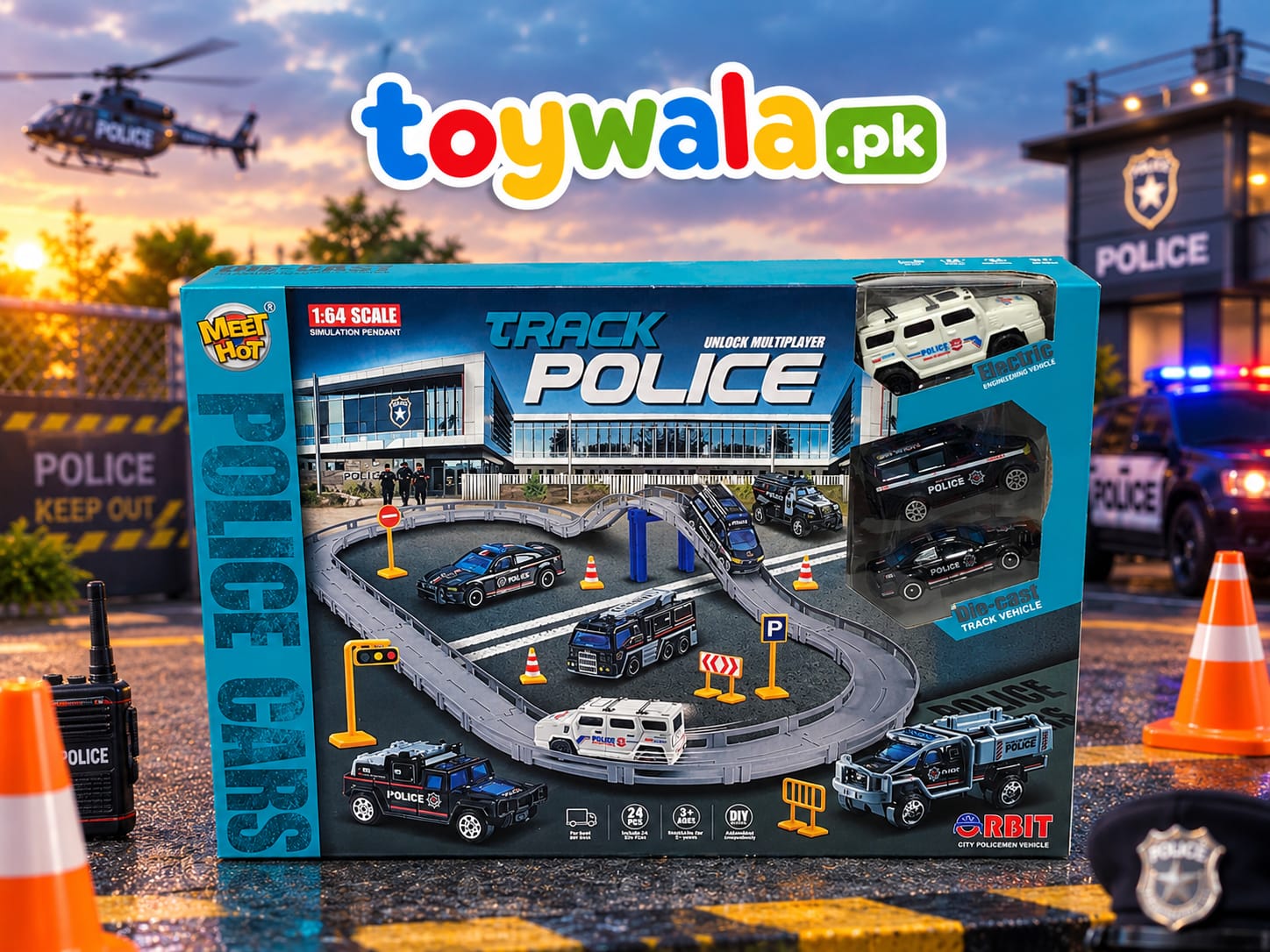 Police Track Set / 1:64 Scale