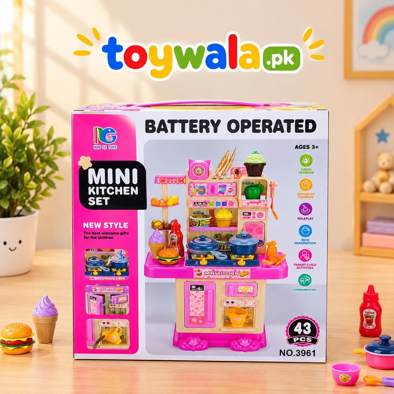 Battery Operated Mini Kitchen Play Set