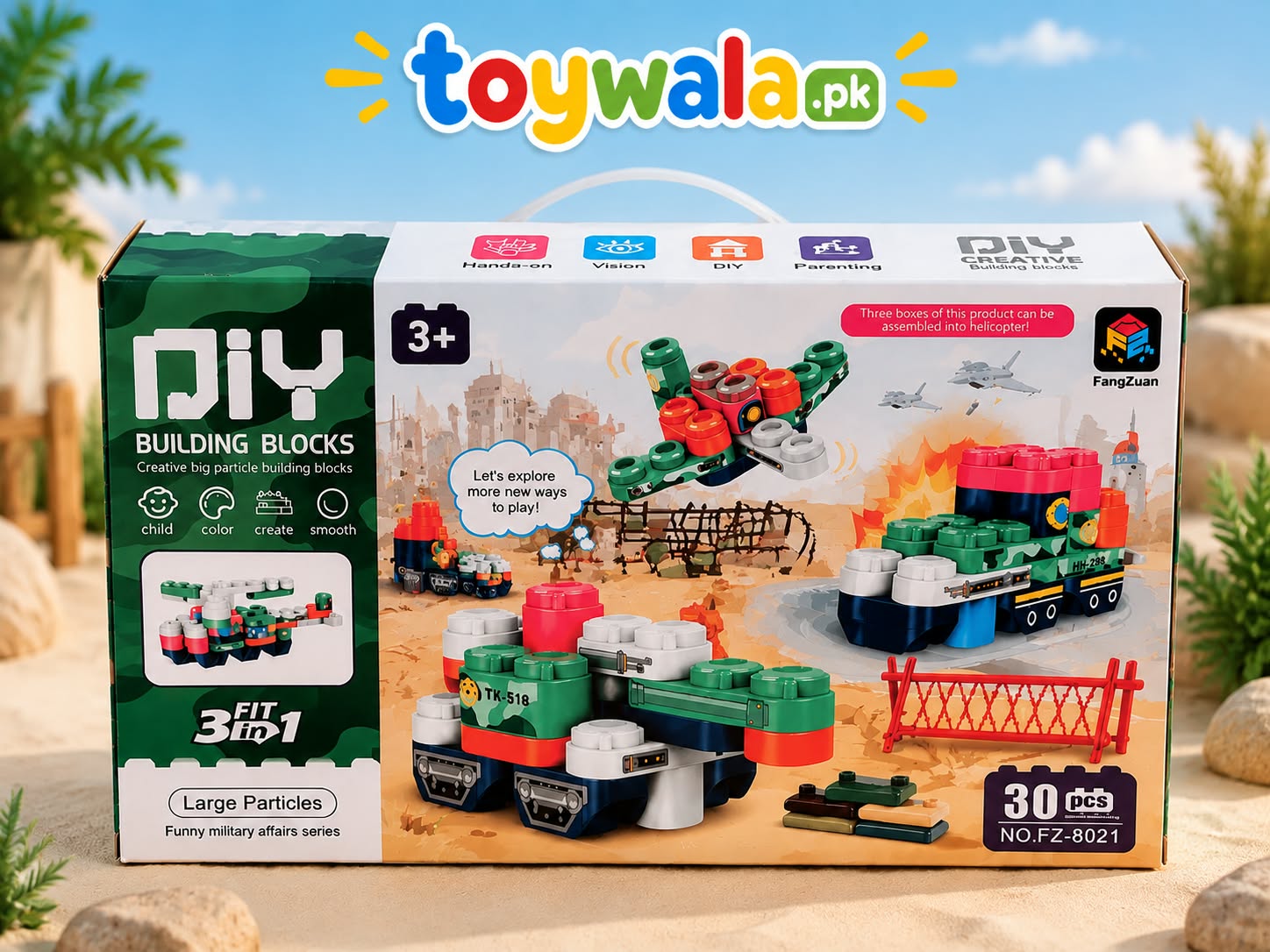 DIY Building Blocks Train & Vehicle Set