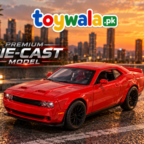 Red Dodge Challenger Die-Cast Model