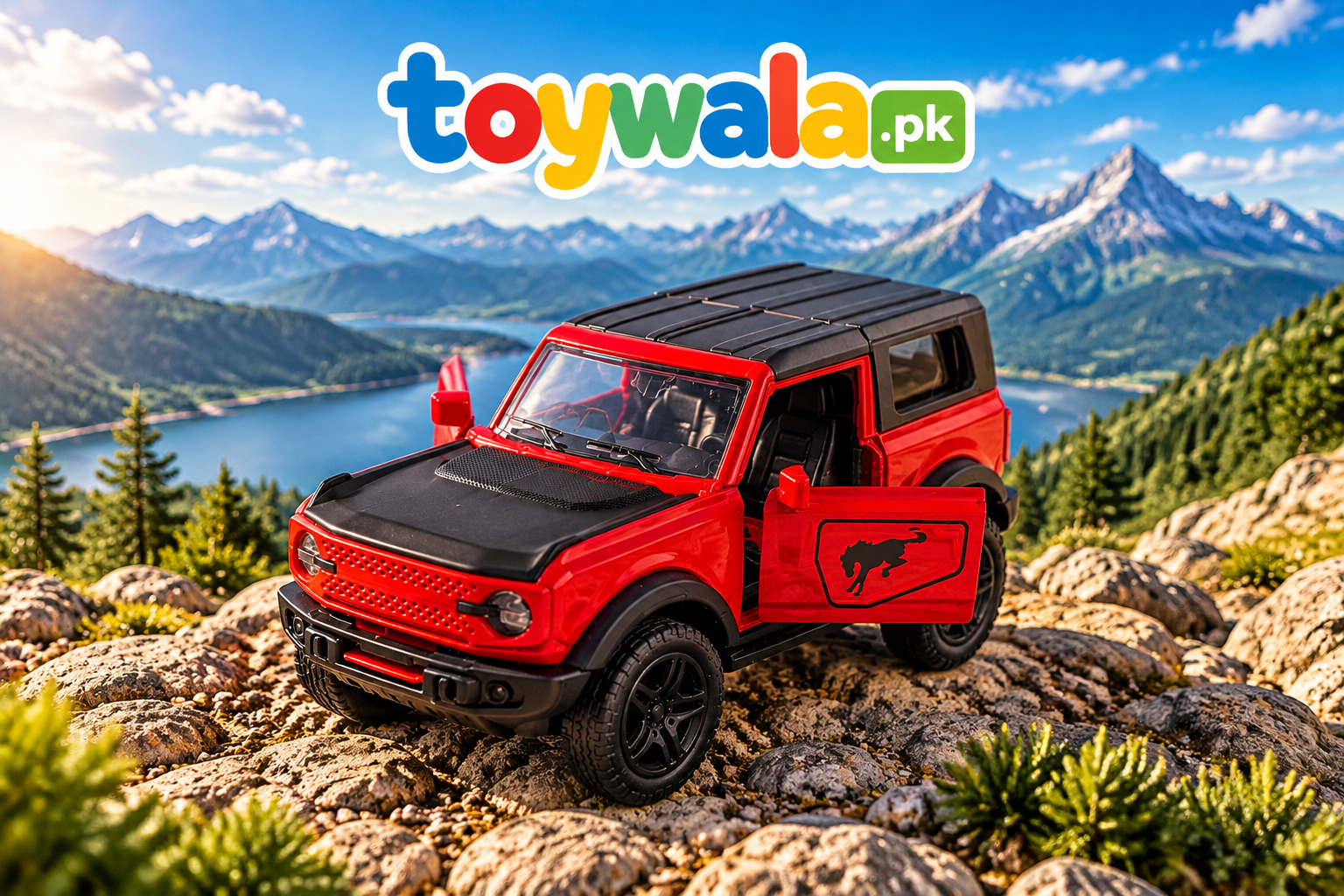 Red Off Road Jeep / die cast model - Image 2