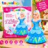 Dancing Princess Doll with Lights, Music and 360° Rotation – Blue Dress-Up Toy for Kids