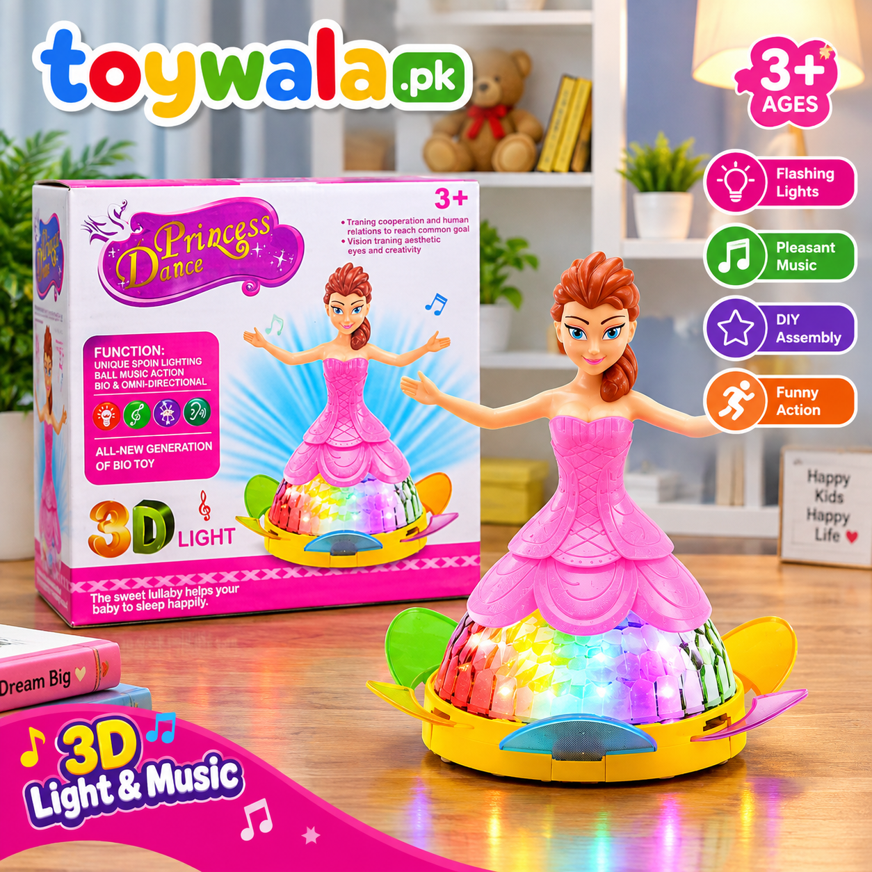 Princess Dance 3D Light & Music Toy - Image 3