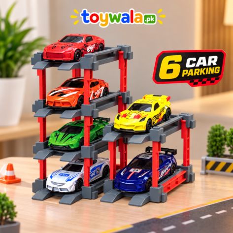 6-Car Die-Cast Set with DIY Parking Garage