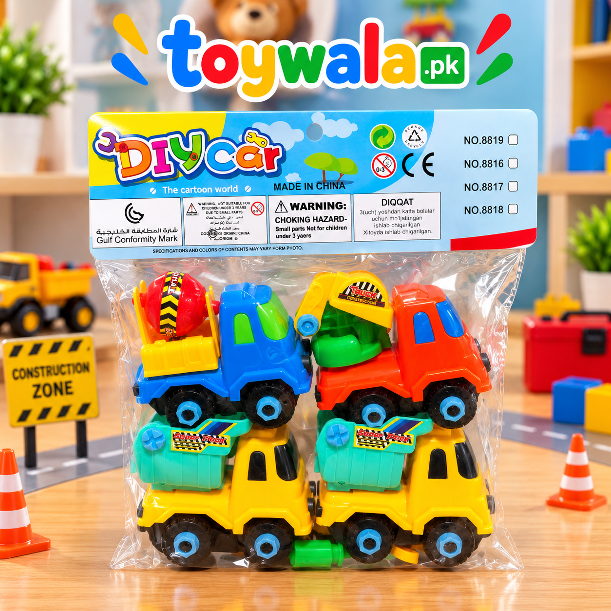 4 Pcs DIY Construction Car Set