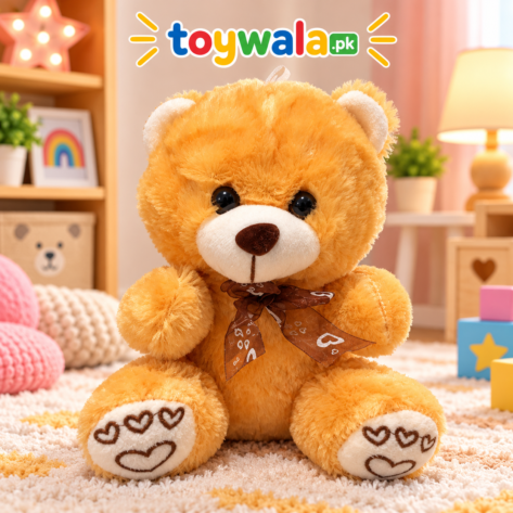 Adorable Golden Teddy Bear with Heart Details