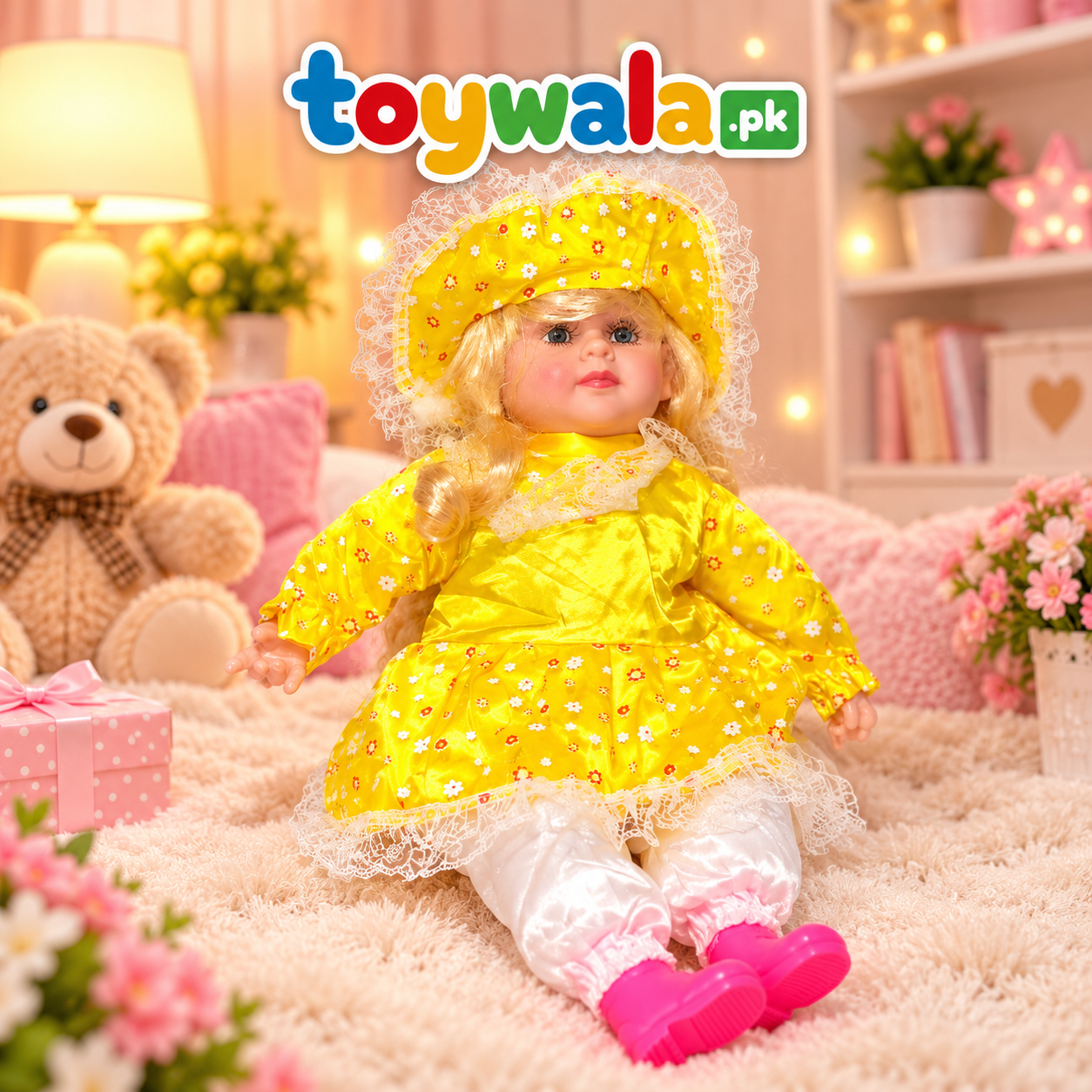 Yellow Floral Princess Doll