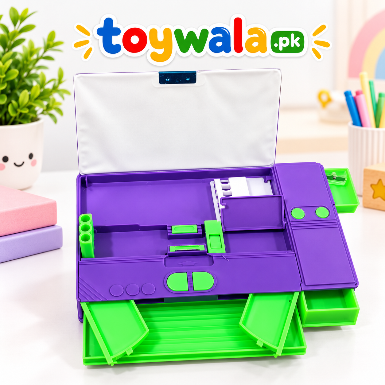Frozen Theme Multi-Compartment Pencil Box