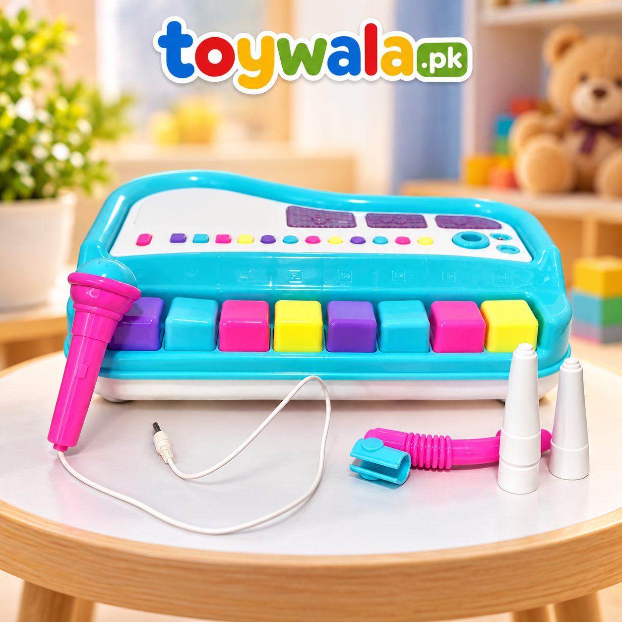 Electronic Organ Piano with Microphone & Lights