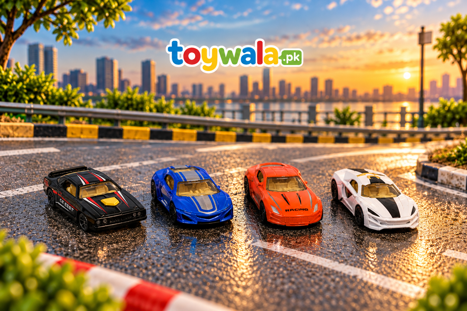 Die-Cast 4-Piece Sports Car Set
