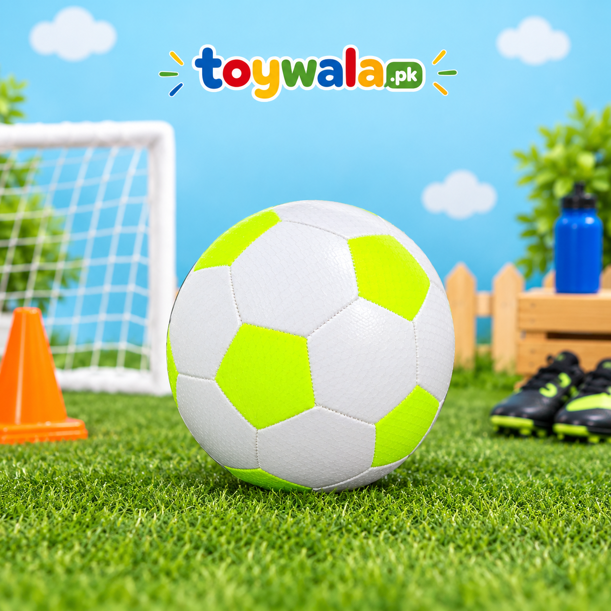 Neon White Kids Football