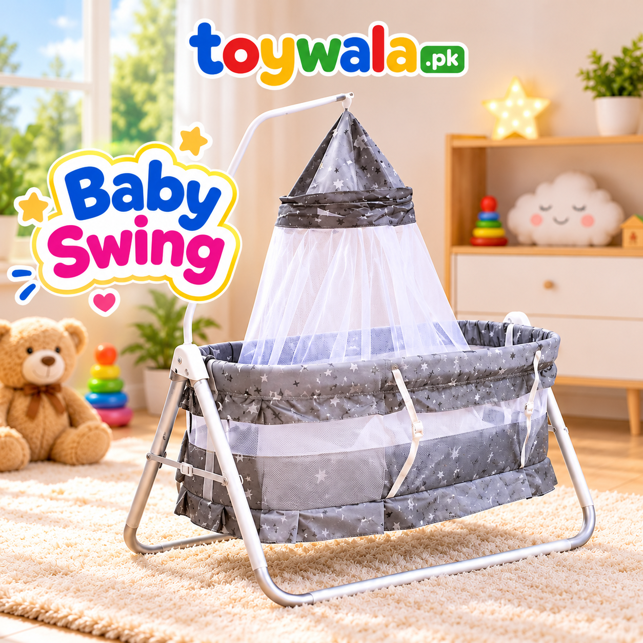 Children Baby Swing Cradle
