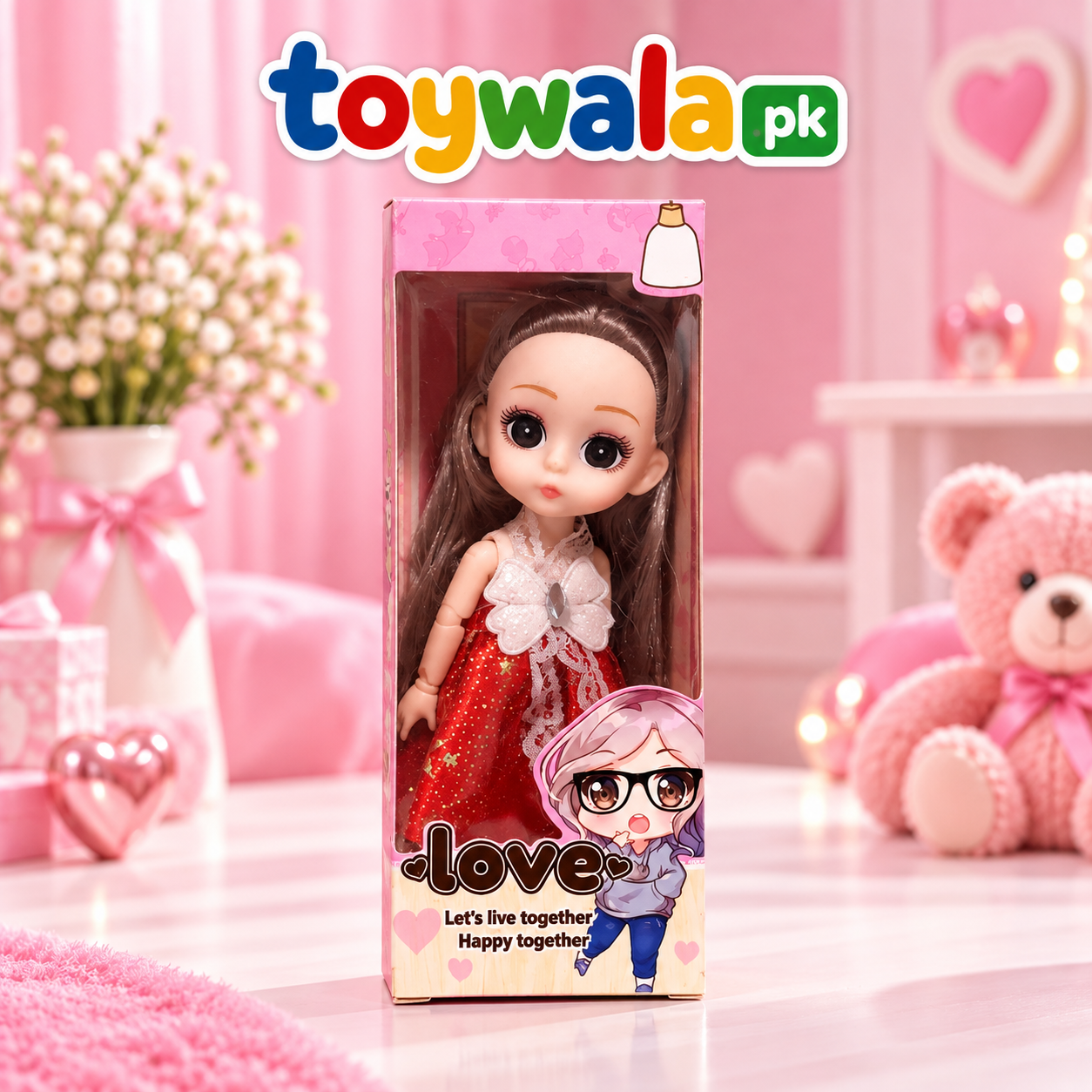 Elegant Red Dress Fashion Dol