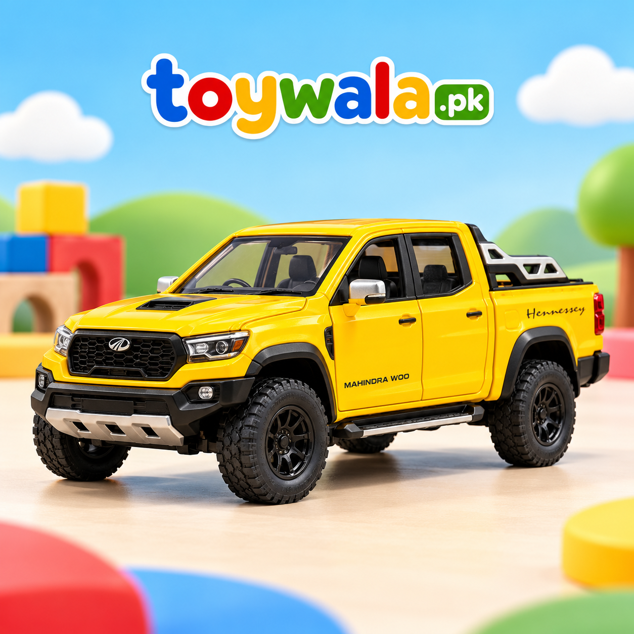 Yellow Die Cast Pickup Truck
