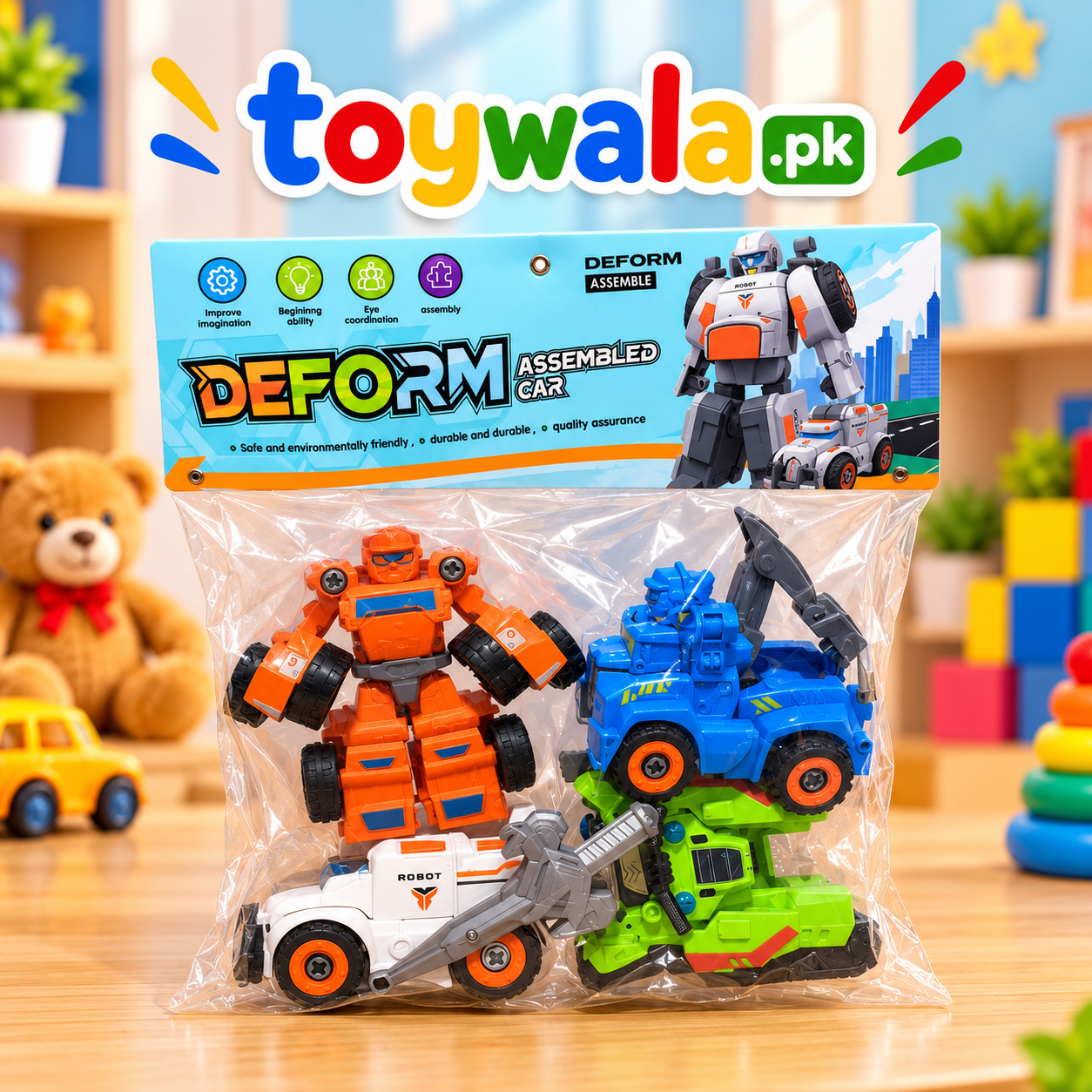 Deform Robot Assembled Car Set