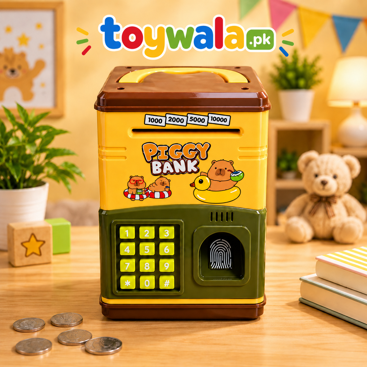 Electronic Piggy Bank with Fingerprint Design
